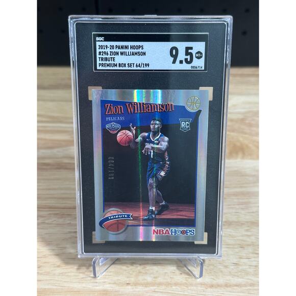 2019 NBA Hoops Tribute Premium Box Set Zion Williamson SGC 9.5 Mint+ Rookie RC - Picture 1 of 3